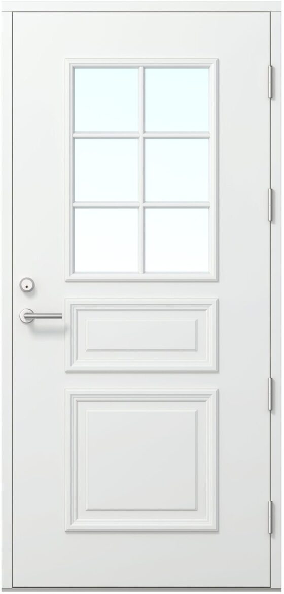 Ārdurvis Kaski Bulduri Arhipelago kolekcija ar sešdaļīgu stiklojumu un klasisku paneļojumu