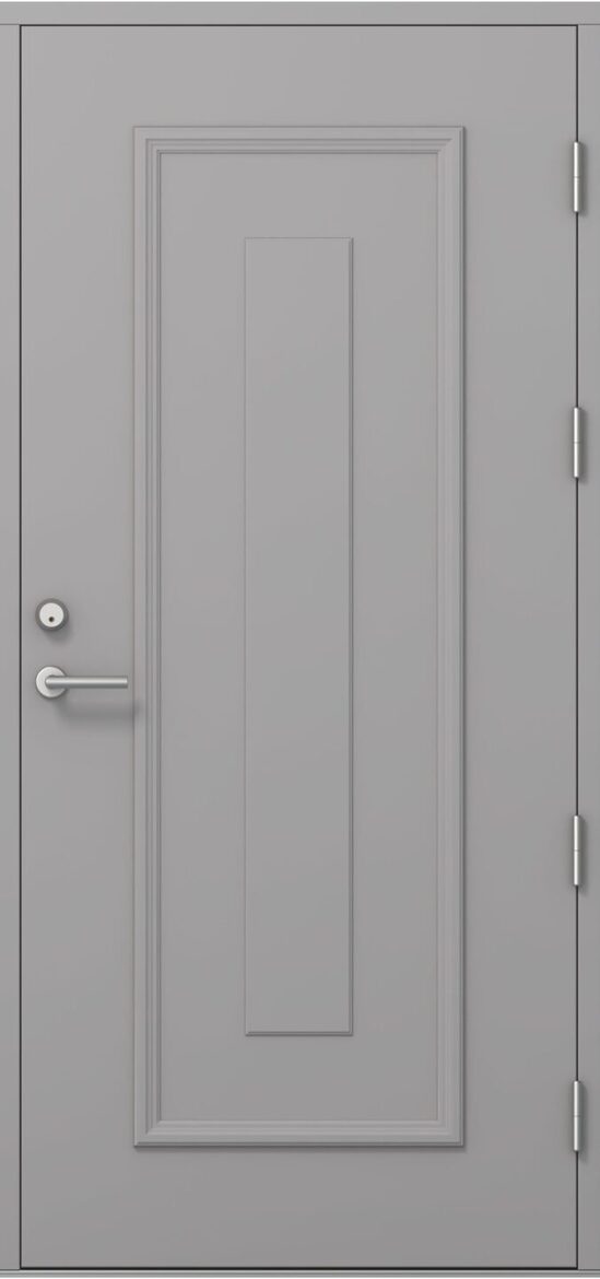 Ārdurvis Kaski Jaundubulti Arhipelago kolekcija ar vertikālu paneļojumu un dekoratīvu centrālo ielaidumu