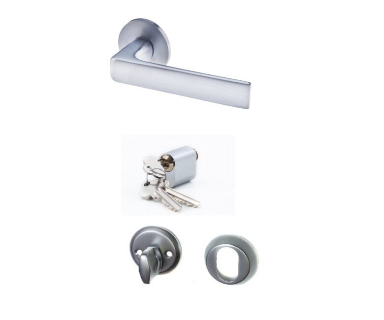 Rokturis Valnes VAL5 un cilindra komplekts (CIL+WC), matēts hroms – Skandināvu standarts