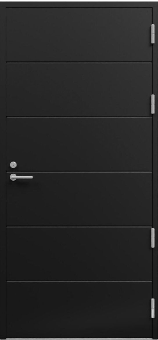 Ārdurvis Kaski Malaga Design termo ar horizontāliem gravējumiem