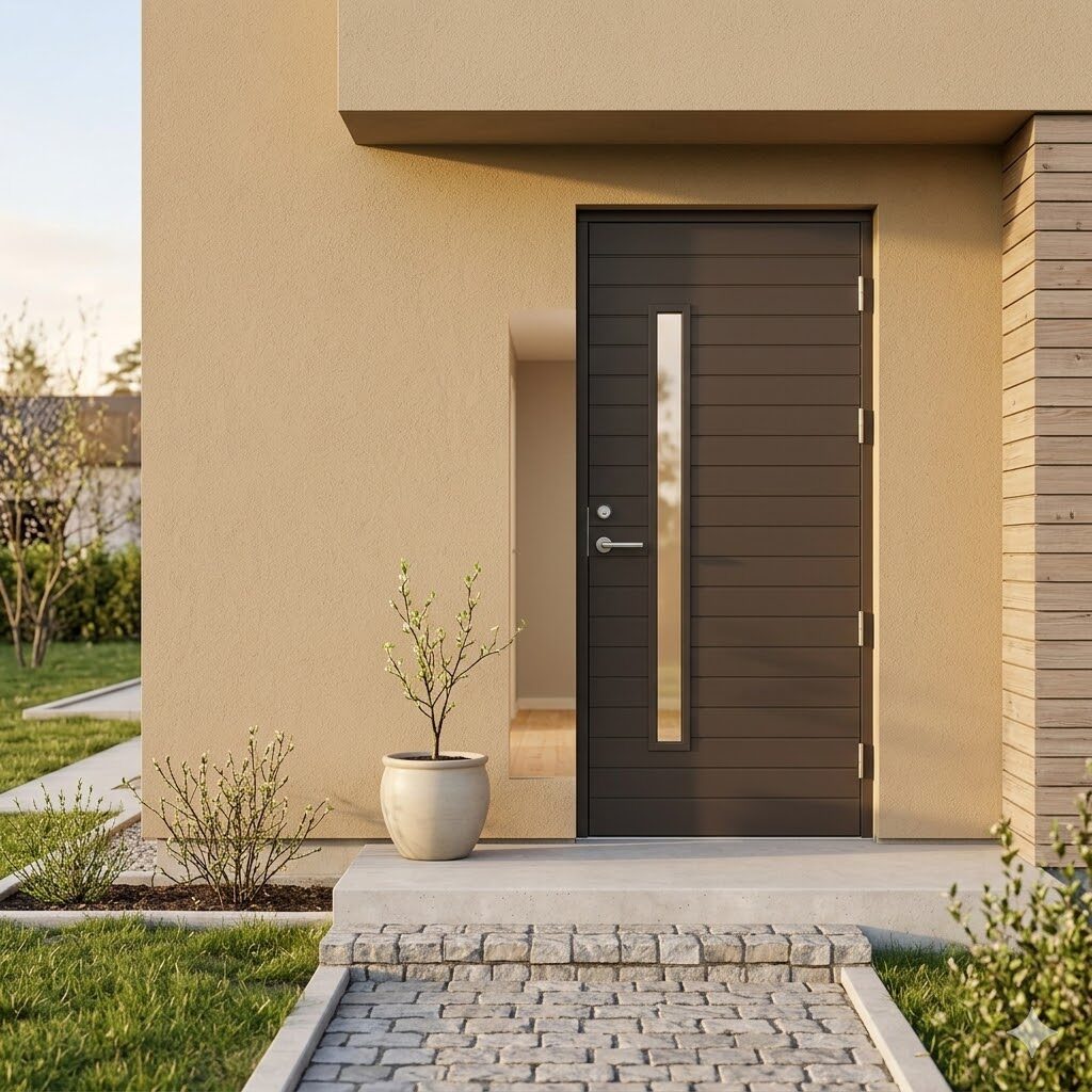 Dubai termo koka ārdurvis tumši brūnā tonī