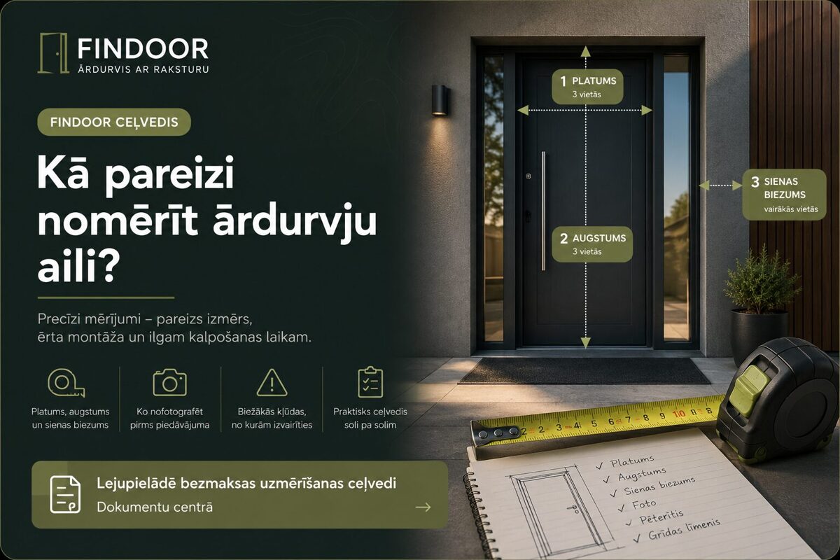 FinDoor ceļvedis kā pareizi nomērīt ārdurvju aili pirms durvju pasūtīšanas
