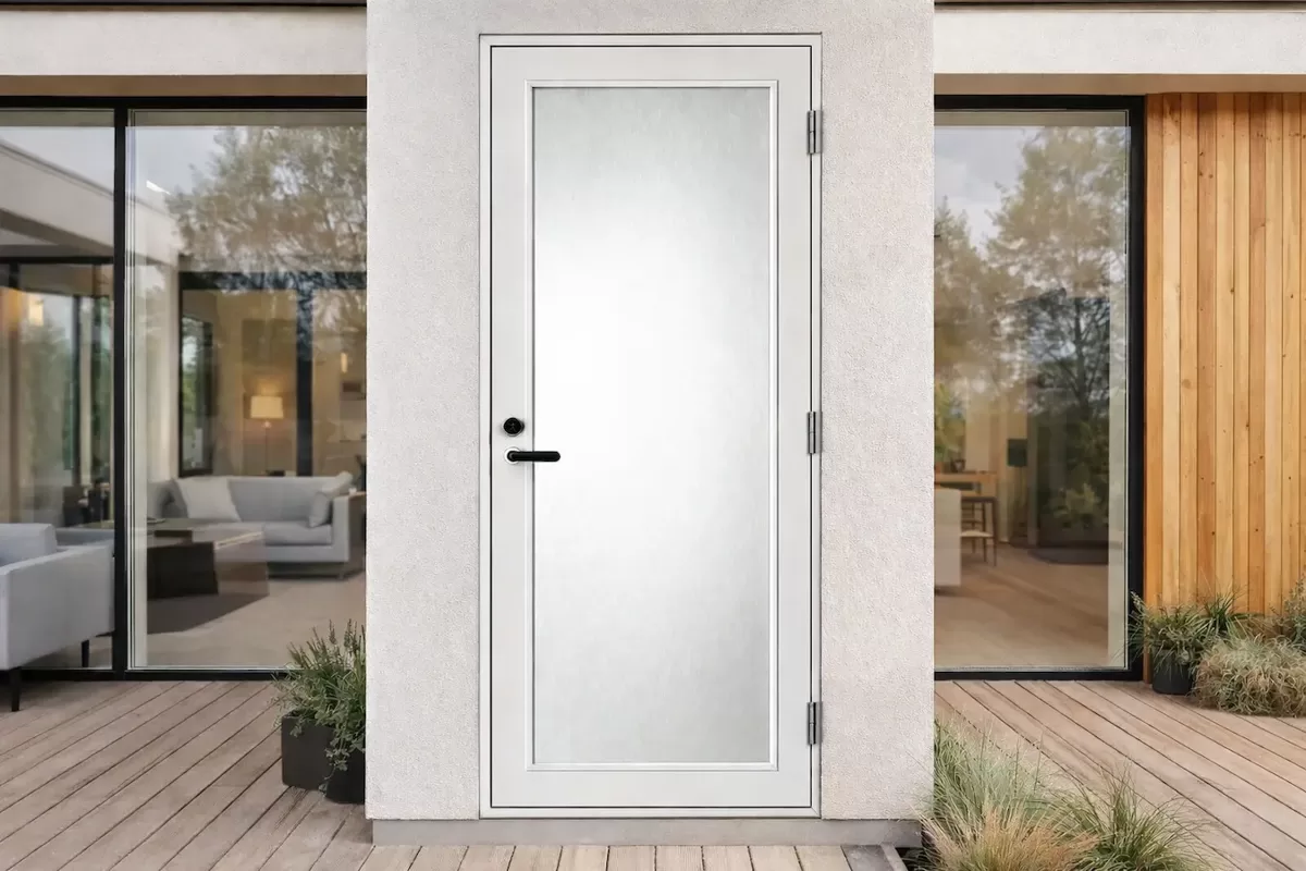 KASKI LightLine koka ārdurvis ar lielu stiklojumu