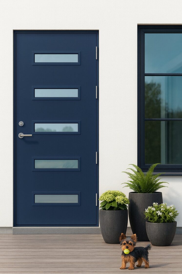 Zilas ārdurvis – FinDoor